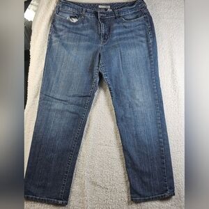 Chico’s Platinum Fit Medium Wash Distressed Denim Size 3 (Size 16)
